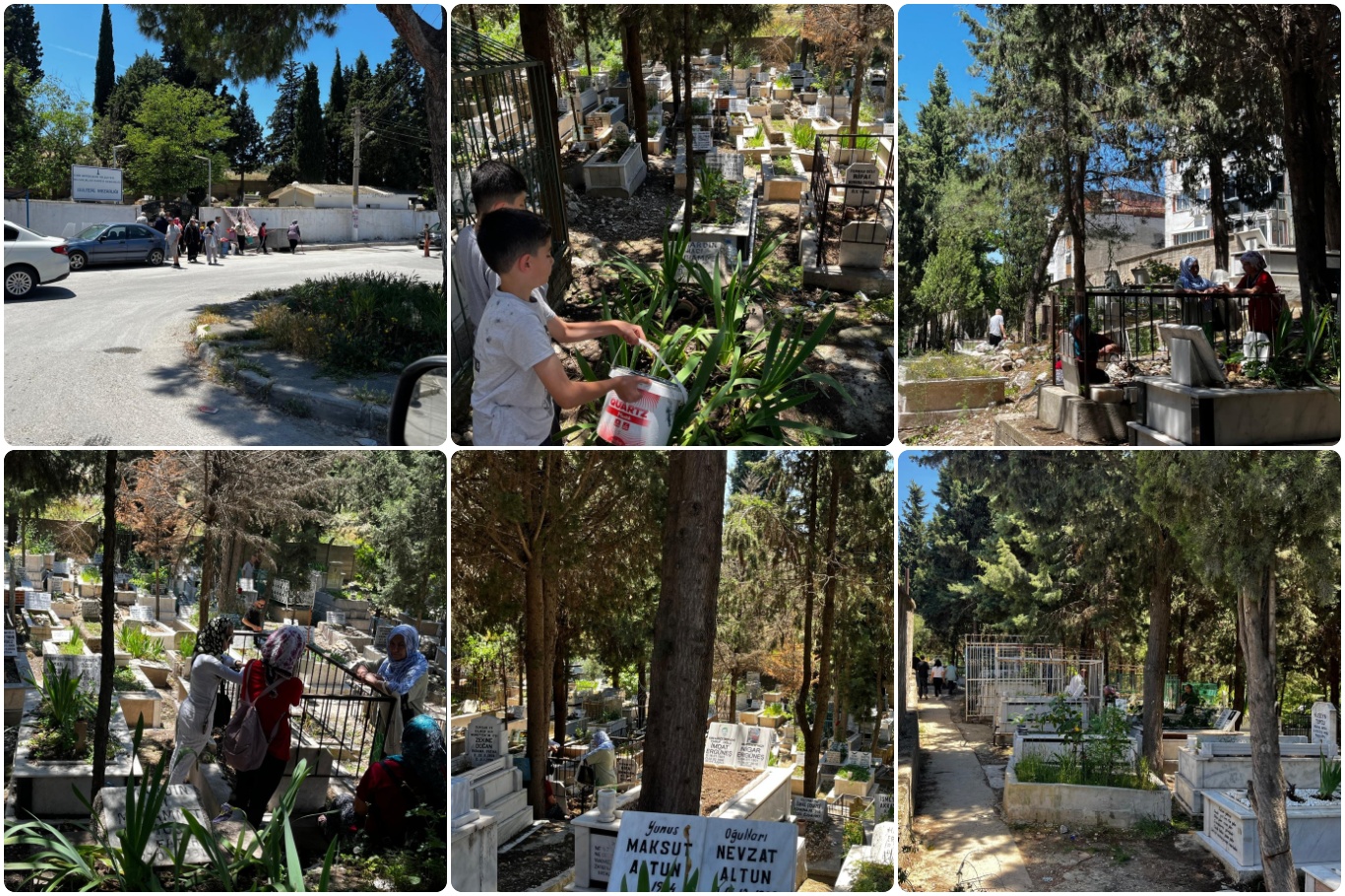 İzmir’de mezarlıklarda bayram yoğunluğu yaşandı